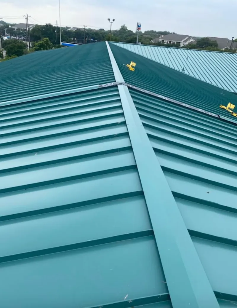 Green commercial metal roof ridge and valley for Metal Roof Repair in Air Force Academy